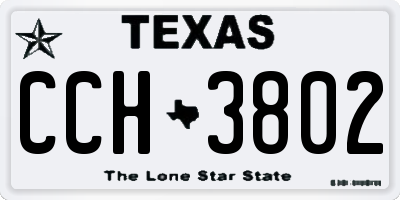 TX license plate CCH3802