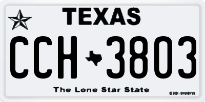 TX license plate CCH3803