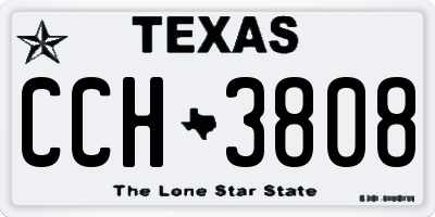 TX license plate CCH3808