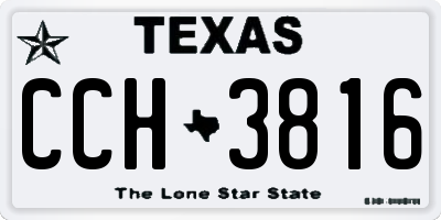 TX license plate CCH3816