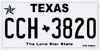 TX license plate CCH3820
