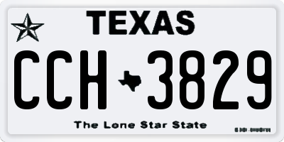 TX license plate CCH3829