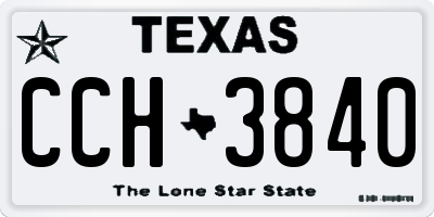 TX license plate CCH3840