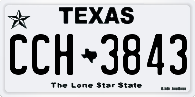 TX license plate CCH3843