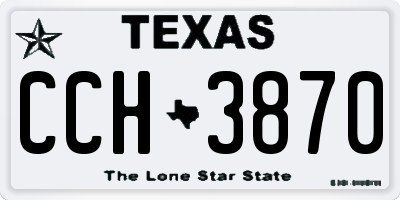 TX license plate CCH3870