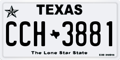 TX license plate CCH3881