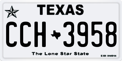 TX license plate CCH3958