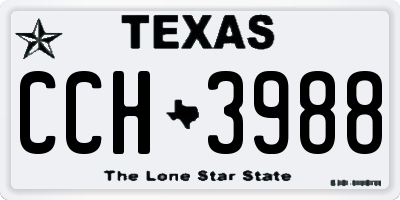 TX license plate CCH3988