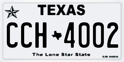 TX license plate CCH4002