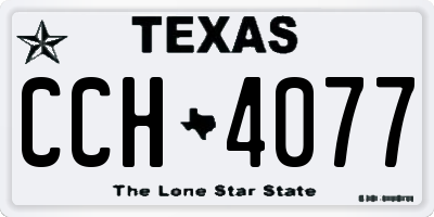 TX license plate CCH4077