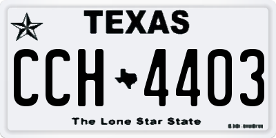 TX license plate CCH4403