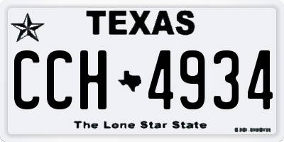 TX license plate CCH4934