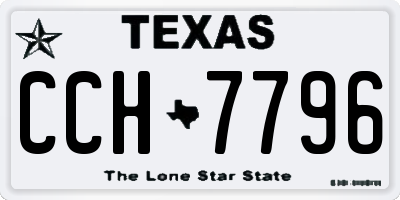 TX license plate CCH7796