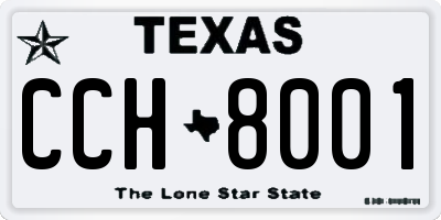 TX license plate CCH8001