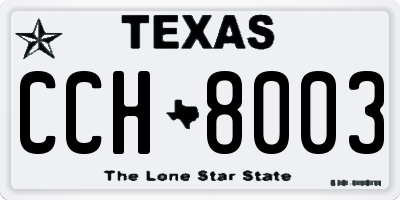 TX license plate CCH8003