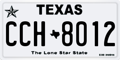 TX license plate CCH8012