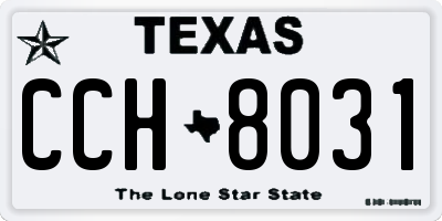 TX license plate CCH8031