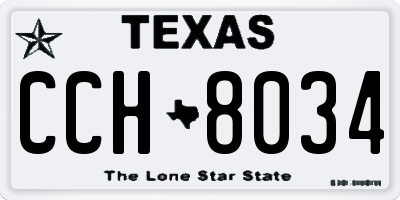 TX license plate CCH8034