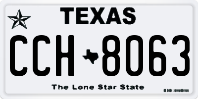 TX license plate CCH8063