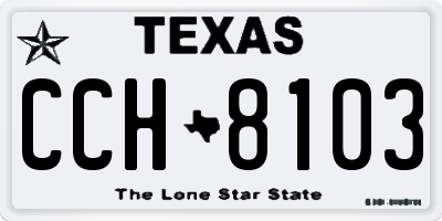 TX license plate CCH8103
