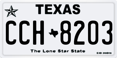 TX license plate CCH8203