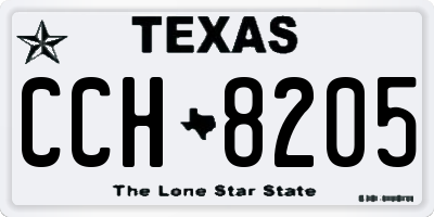 TX license plate CCH8205