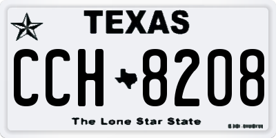 TX license plate CCH8208
