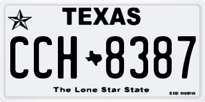 TX license plate CCH8387
