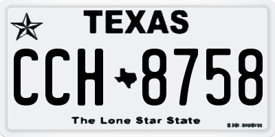 TX license plate CCH8758