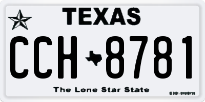 TX license plate CCH8781