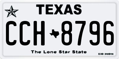 TX license plate CCH8796