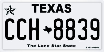 TX license plate CCH8839