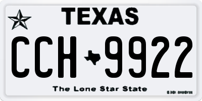 TX license plate CCH9922