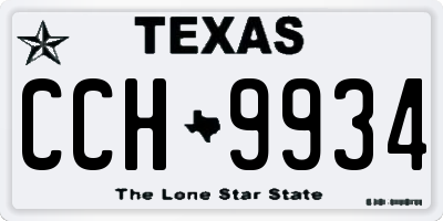 TX license plate CCH9934