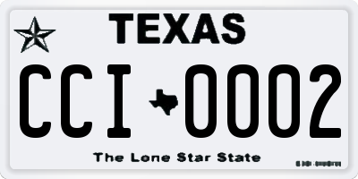 TX license plate CCI0002