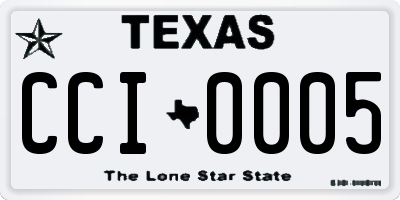 TX license plate CCI0005