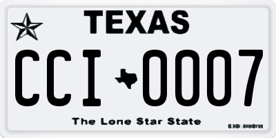 TX license plate CCI0007