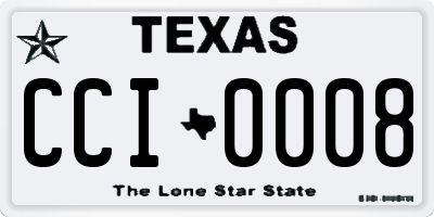 TX license plate CCI0008