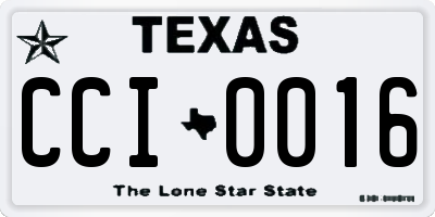 TX license plate CCI0016