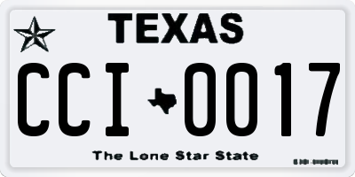 TX license plate CCI0017