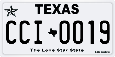 TX license plate CCI0019