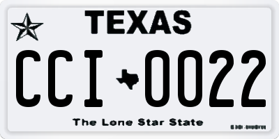 TX license plate CCI0022
