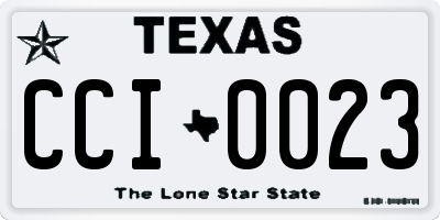TX license plate CCI0023