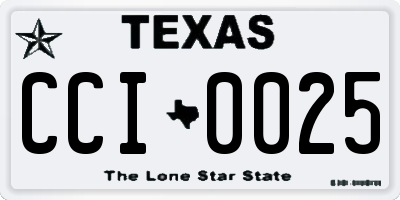 TX license plate CCI0025