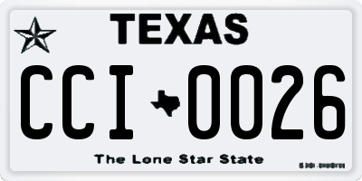 TX license plate CCI0026