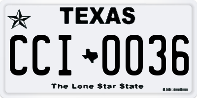 TX license plate CCI0036