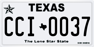 TX license plate CCI0037