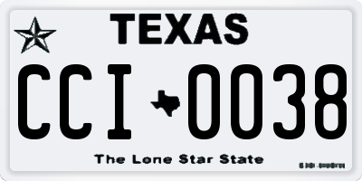 TX license plate CCI0038