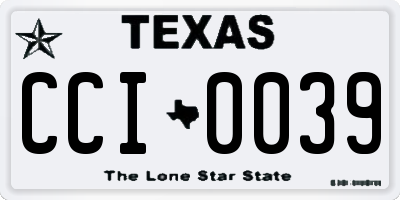TX license plate CCI0039