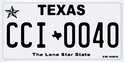TX license plate CCI0040